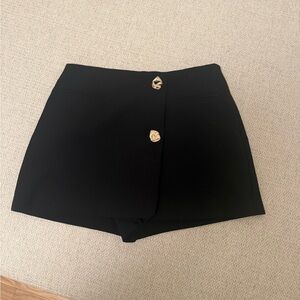 Zara Black Skort with Gold Buttons